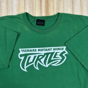 Teenage Mutant Ninja Turtles Shirt Men‎ Large Green Y2K Pullover Spell Out Logo